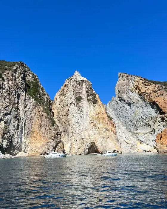 Cliffs and coves of Ponza seen from the sea